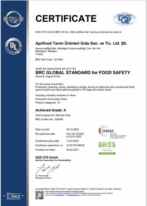 BRC CERTIFICATE 